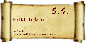 Solti Irén névjegykártya